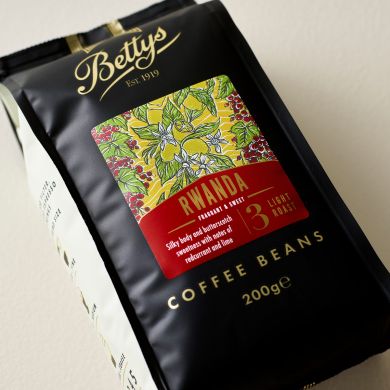 Bettys Single Origin Rwanda Coffee Beans and caddy
