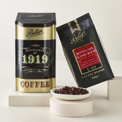 Bettys Café Classic Blend Coffee Beans & Coffee Caddy