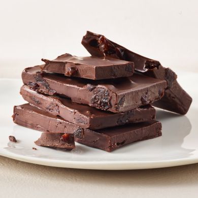 Swiss Dark Chocolate Bark with Sour Cherries
