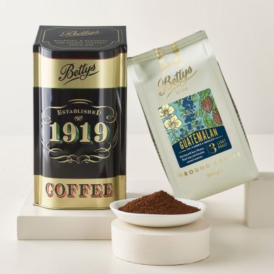 Bettys Single Origin Guatemalan Ground Coffee & Coffee Caddy 200g