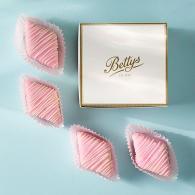 Raspberry and White Chocolate Fondant Fancies (Box of 4)