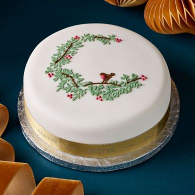 Soft Iced Robin Christmas Cake