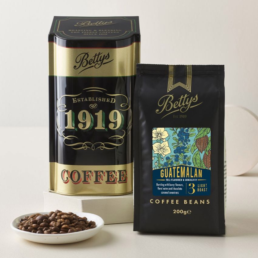 Bettys Single Origin Guatemalan Coffee Beans & Caddy 200g