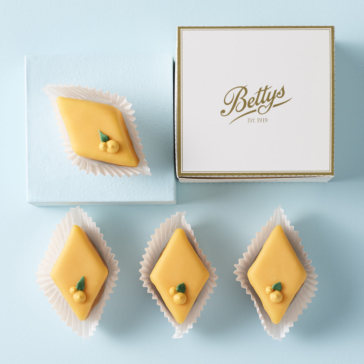 Orange & Mango Fondant Fancies