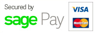 Secured by SagePay: Visa, PayPal, MasterCard, American Express